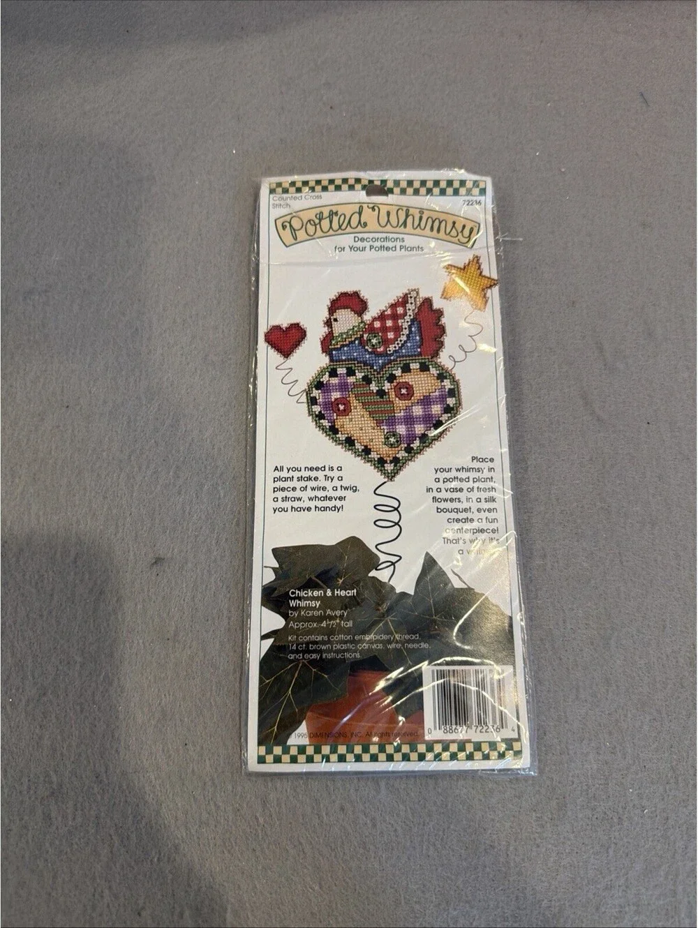 Vtg 1995 Dimensions Potted Whimsy Counted Cross Stitch Kits  Set Of 3 New